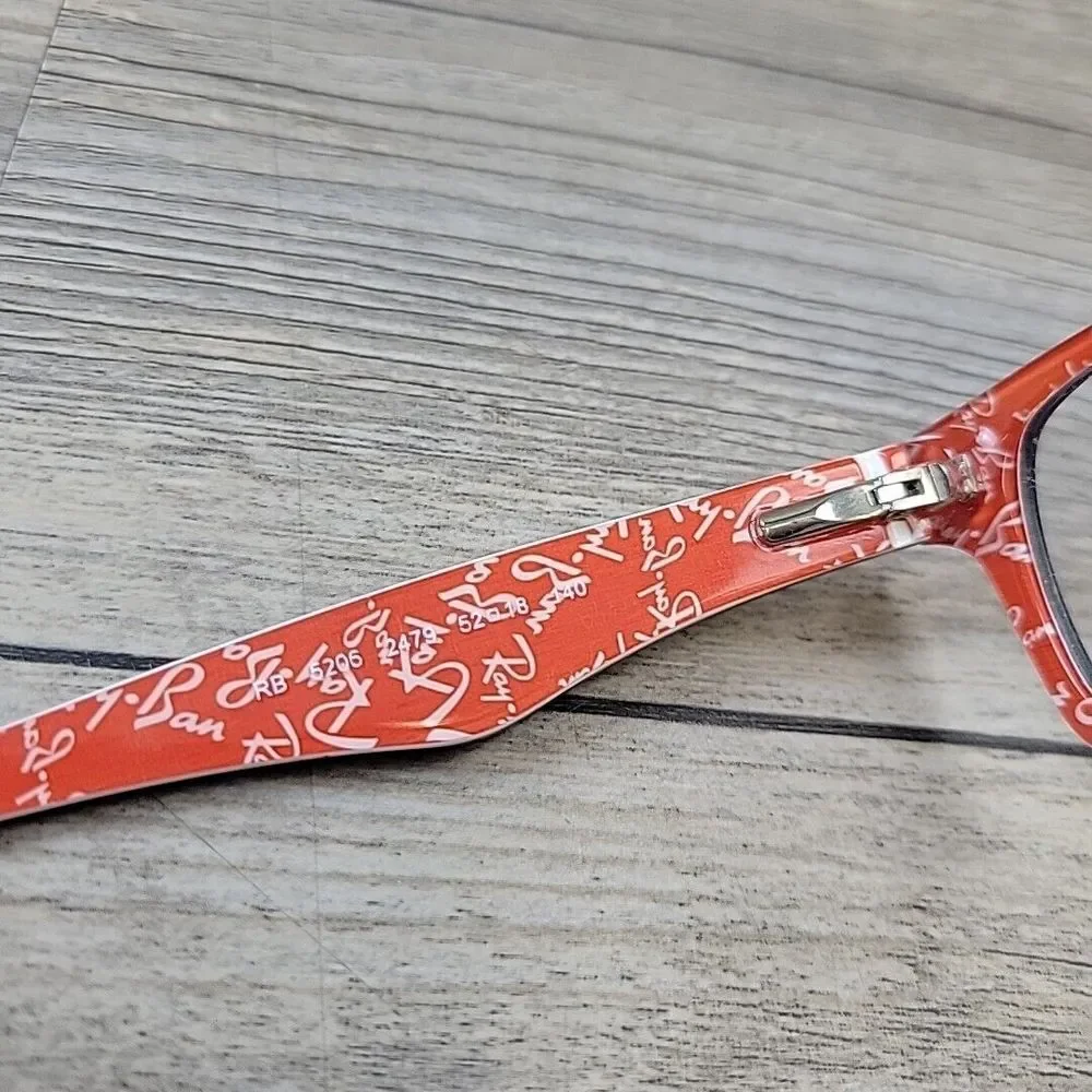 Ray-Ban Eyeglasses RB 5206 2479 52-18 140 MM Black Red FRAMES ONLY‎